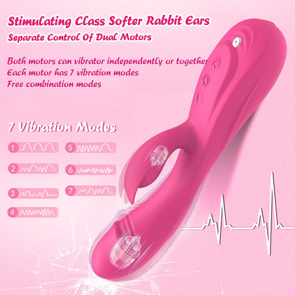 VeloraX Rabbit Vibrator 49 Modes Waterproof Silicone USB