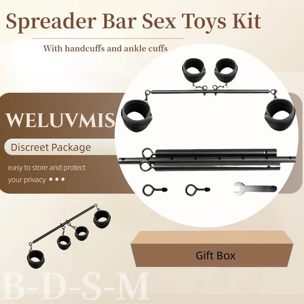 FlexBound Adjustable Spreader Bar BDSM Set with Cuffs