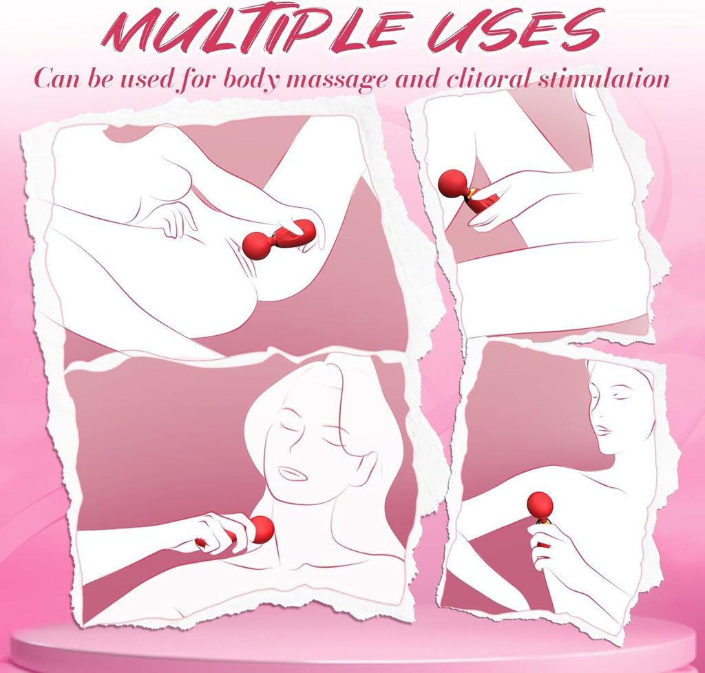 PetalPulse Mini Wand Vibrator 10 Modes Waterproof Clitoral