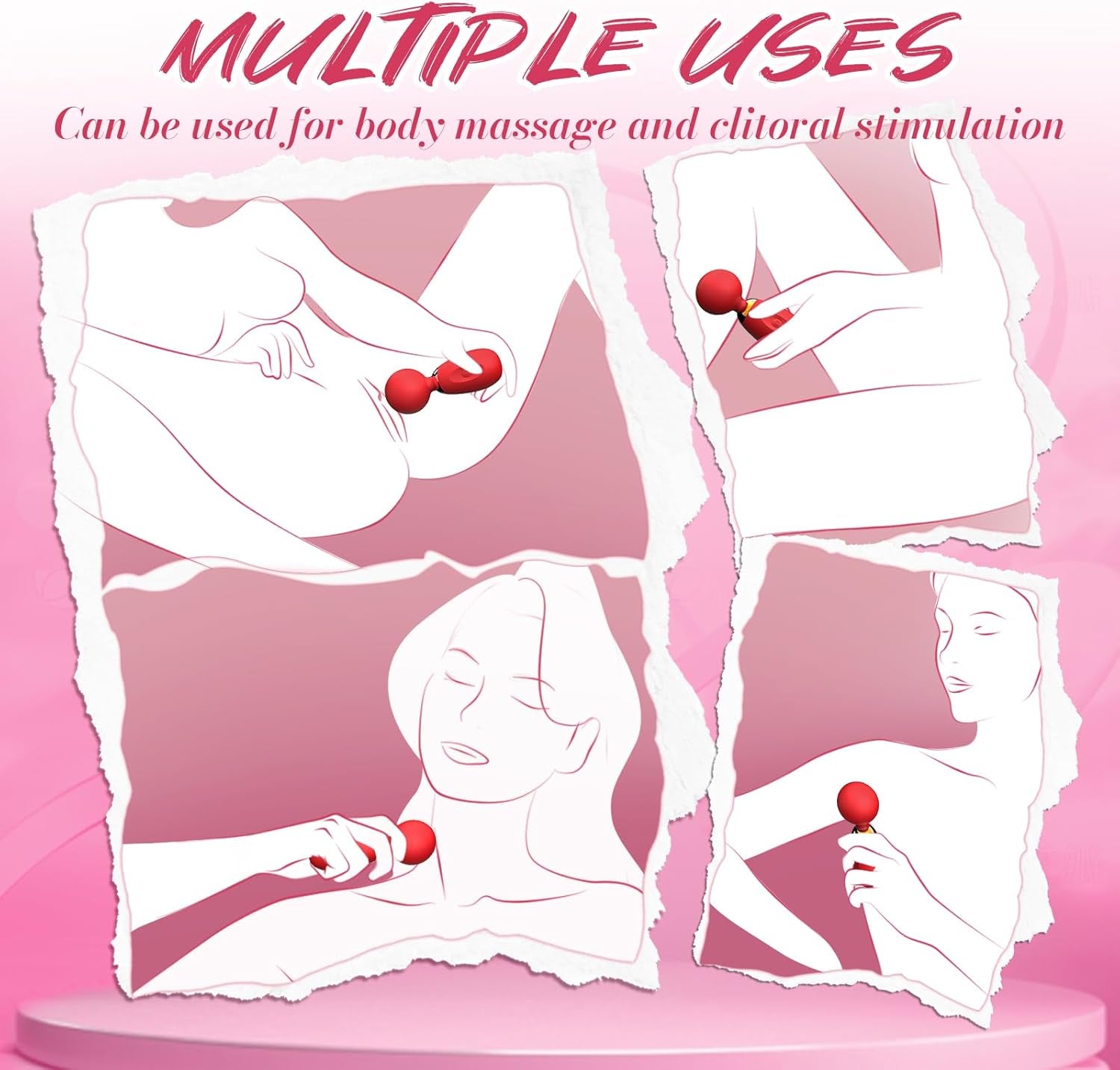 PetalPulse Mini Wand Vibrator 10 Modes Waterproof Clitoral