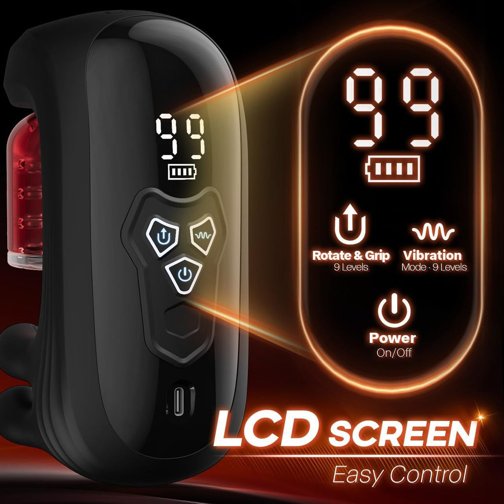 LumiGrip Rotating Male Stroker Trainer 9 Modes LCD