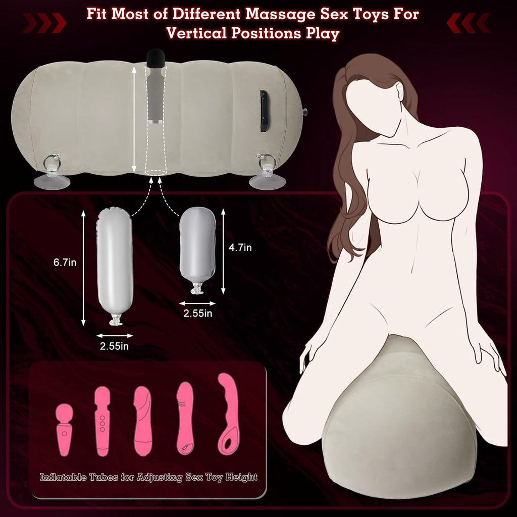 AirBond Inflatable BDSM Pillow with Restraints & Toy Mount