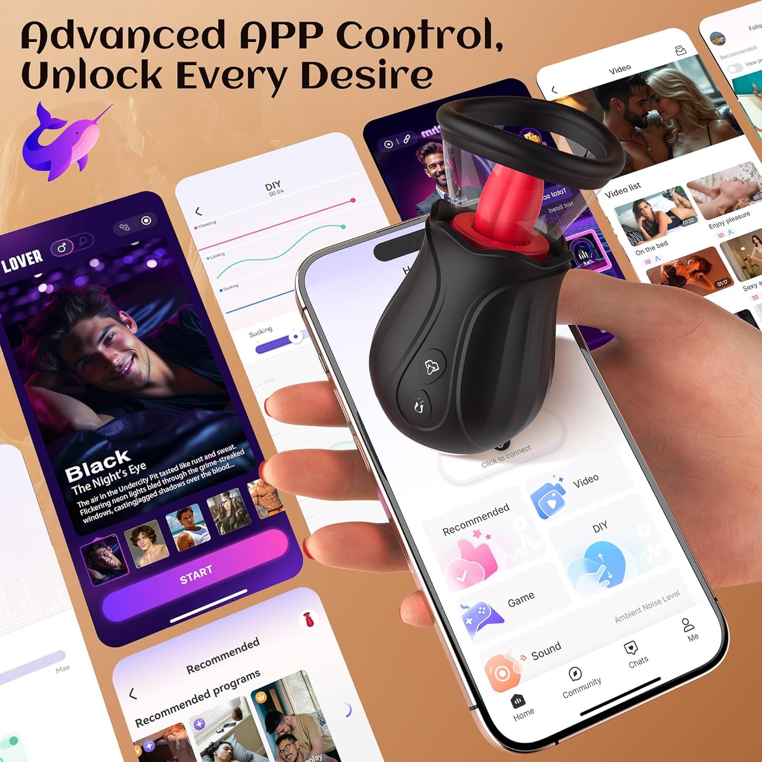 Rosynex AI Rose Vibrator Suction Licking App Control