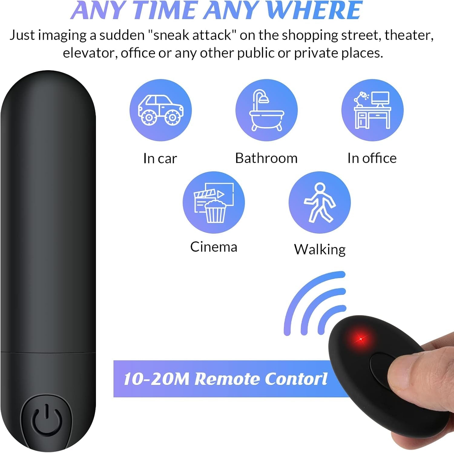AquaSync Remote Control Bullet Vibrator 10 Speed Waterproof
