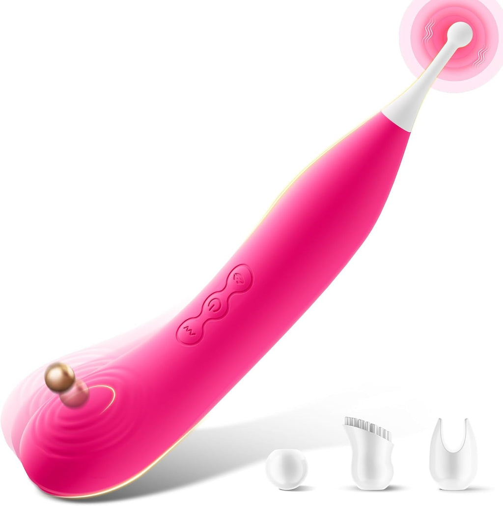 PinPoint Clitoral Wand Vibrator 7 Modes Tapping 3 Heads