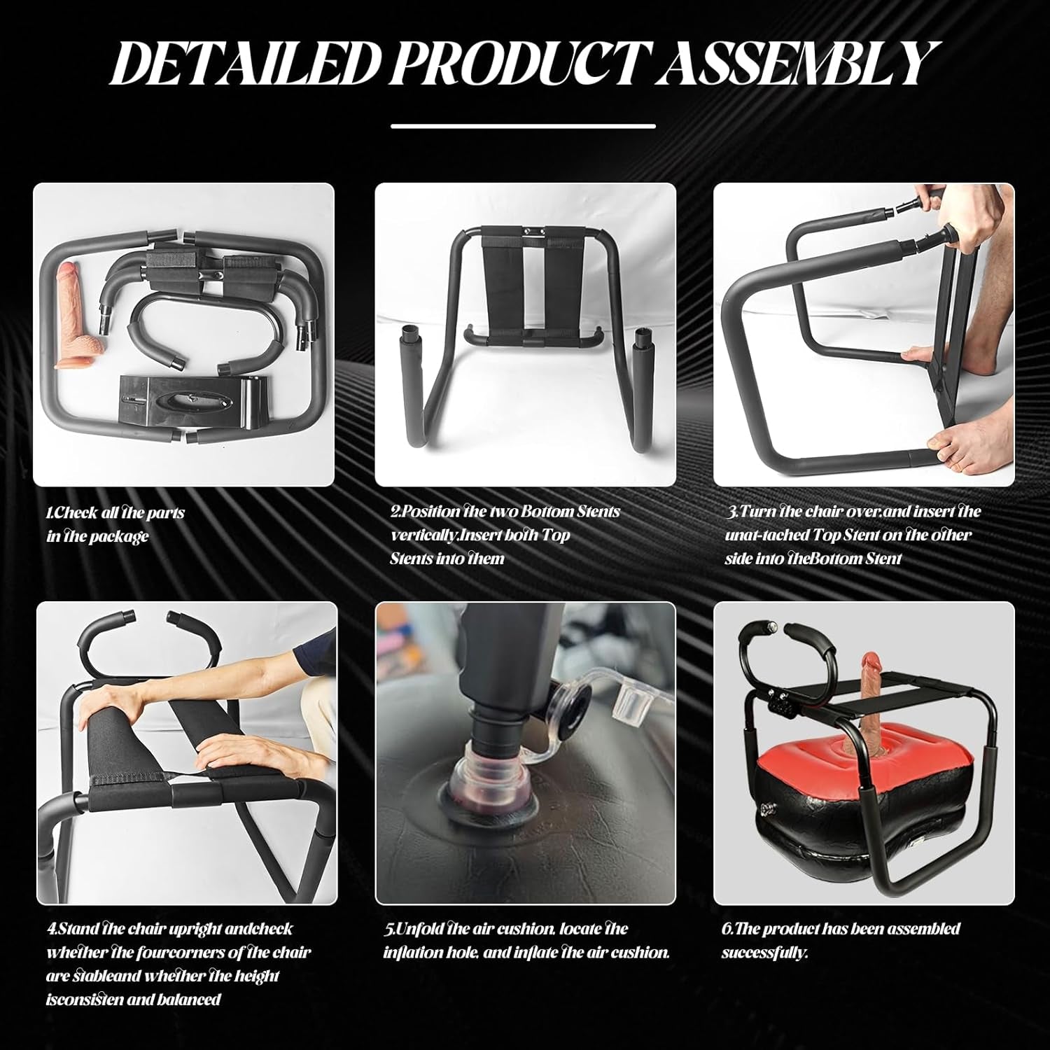 SteelBounce Adjustable Sex Chair with Handrail