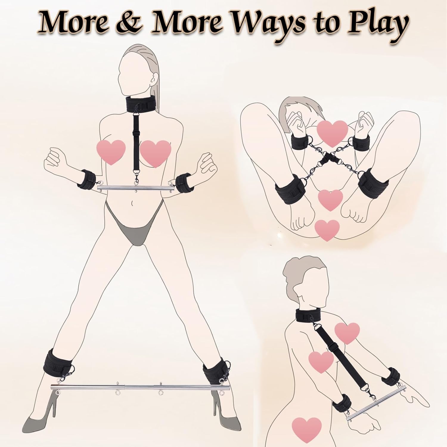 SilverFeather Spreader Bar BDSM Kit