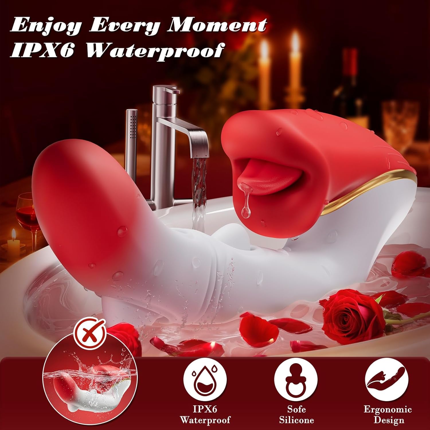 DualFlare Dildo Vibrator 10 Flapping 10 Licking Modes