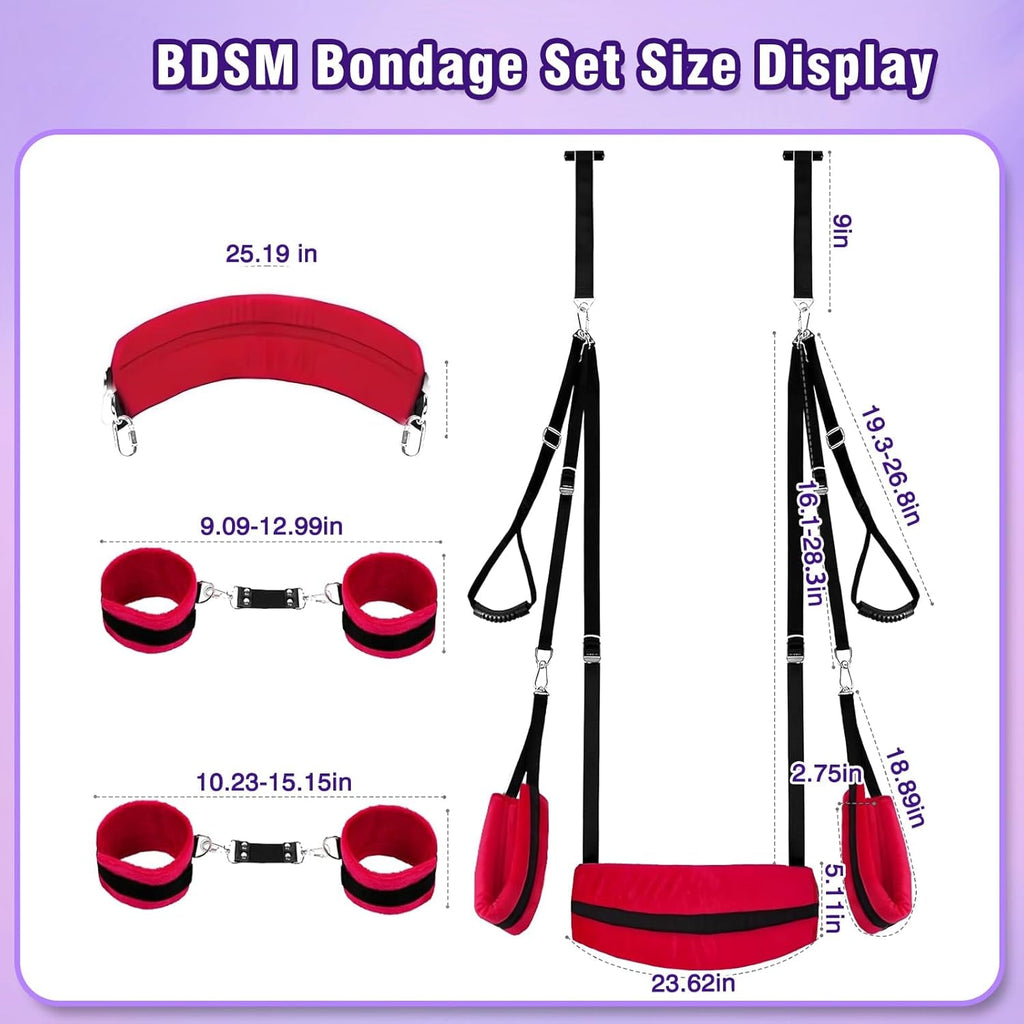 BondaraX BDSM Door Sex Swing Restraint Kit 300lb