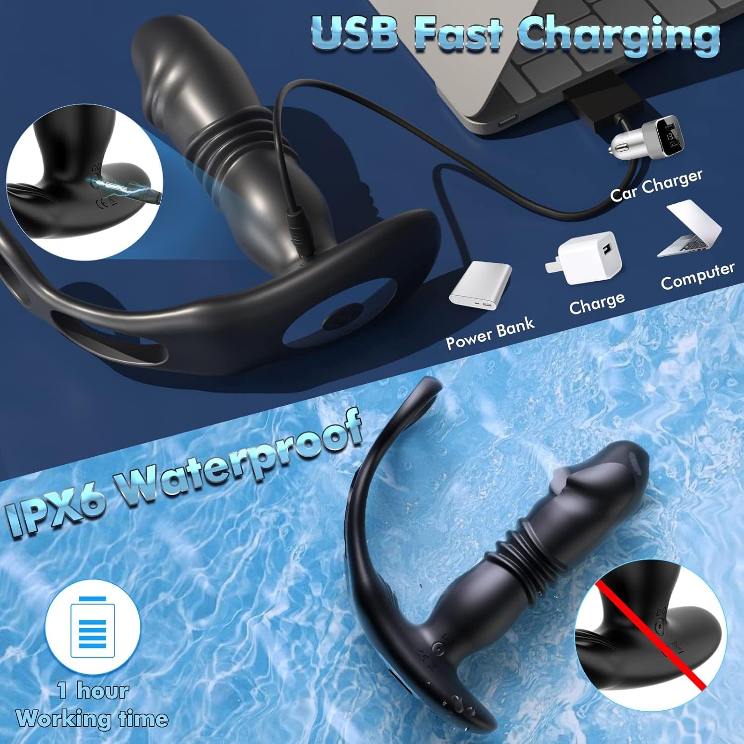 EnduroThrust App Control Thrusting Prostate Massager Cock Ring