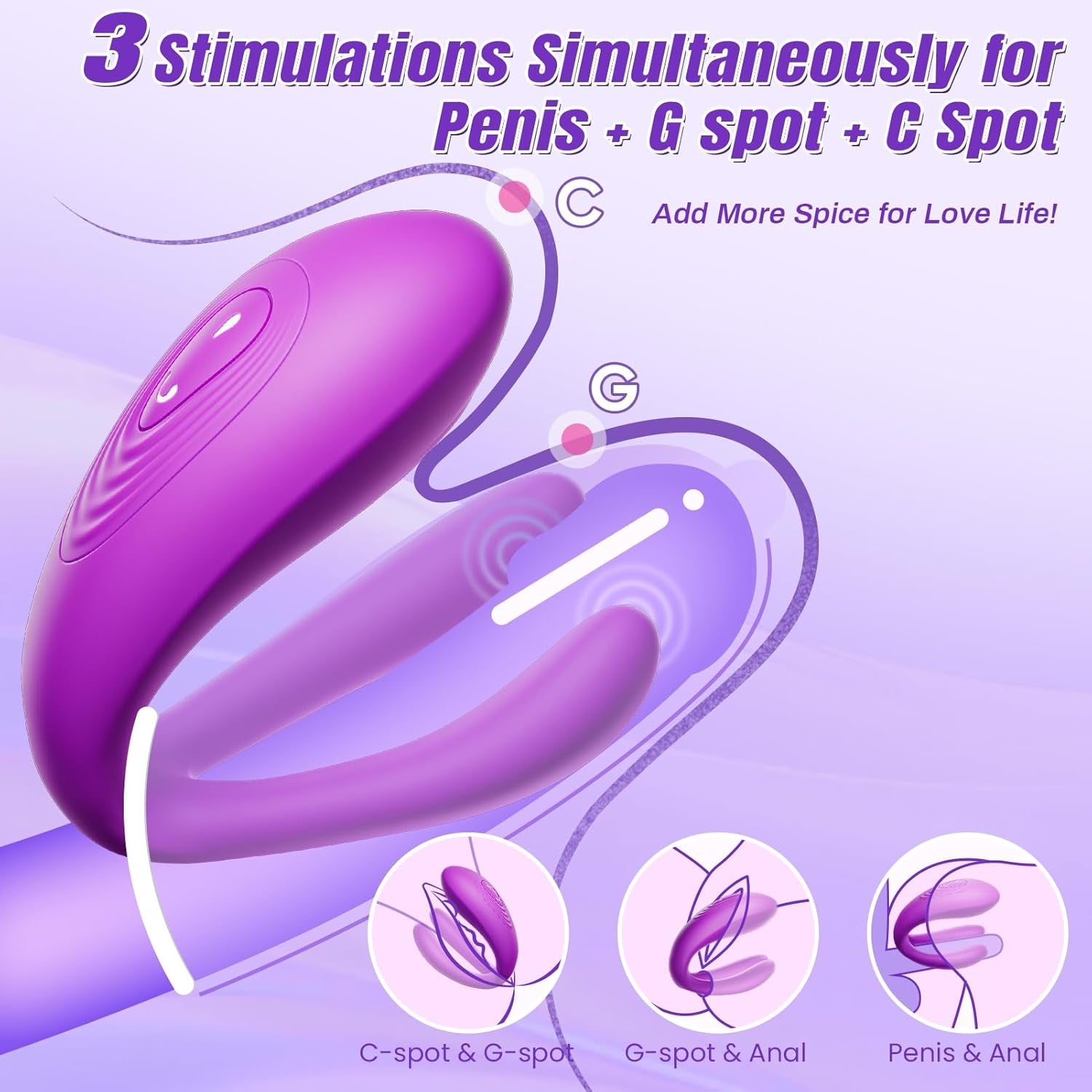 DualPulse Double-Ended Wearable Vibrator 3 Motors