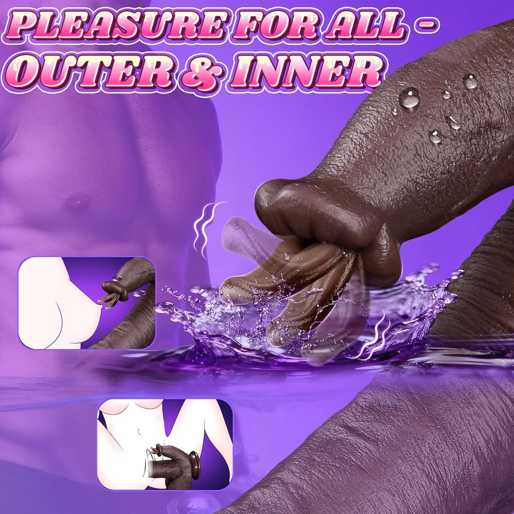 NyxoraDual Tongue Thrust Heated Dildo 4-in-1 Remote Vibrator