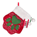 Holiday Paw Stocking Large – Festive Dog Stocking for Treats & Toys, Paw-Shaped, Polyester