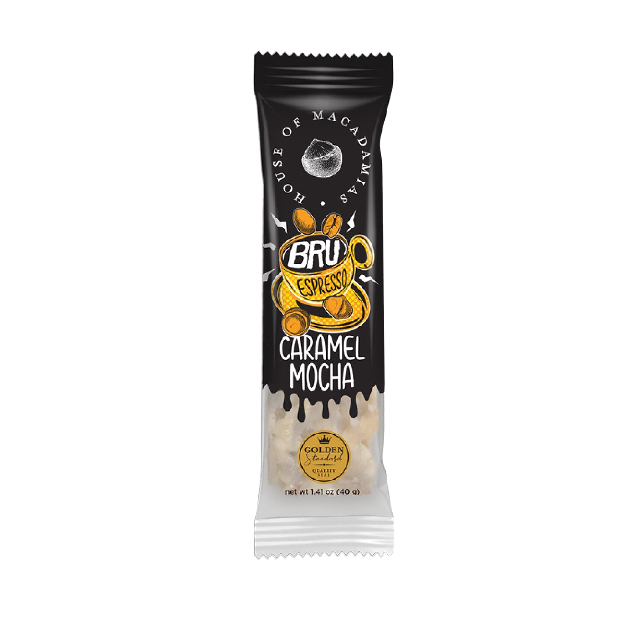 Caramel Mocha Macadamia Nut Snack Bar (Dan Mace's BRU Bar) (12 Bars)