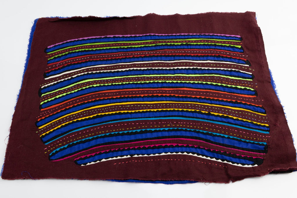 Hand Stitched Rainbow Panama Mola Textile