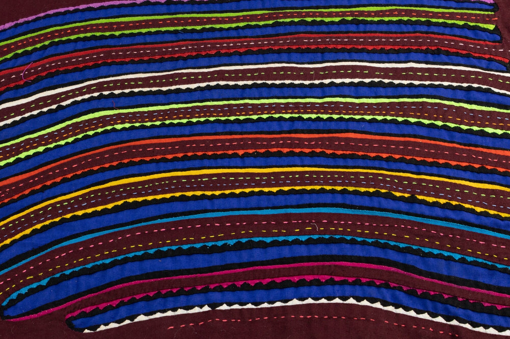 Hand Stitched Rainbow Panama Mola Textile