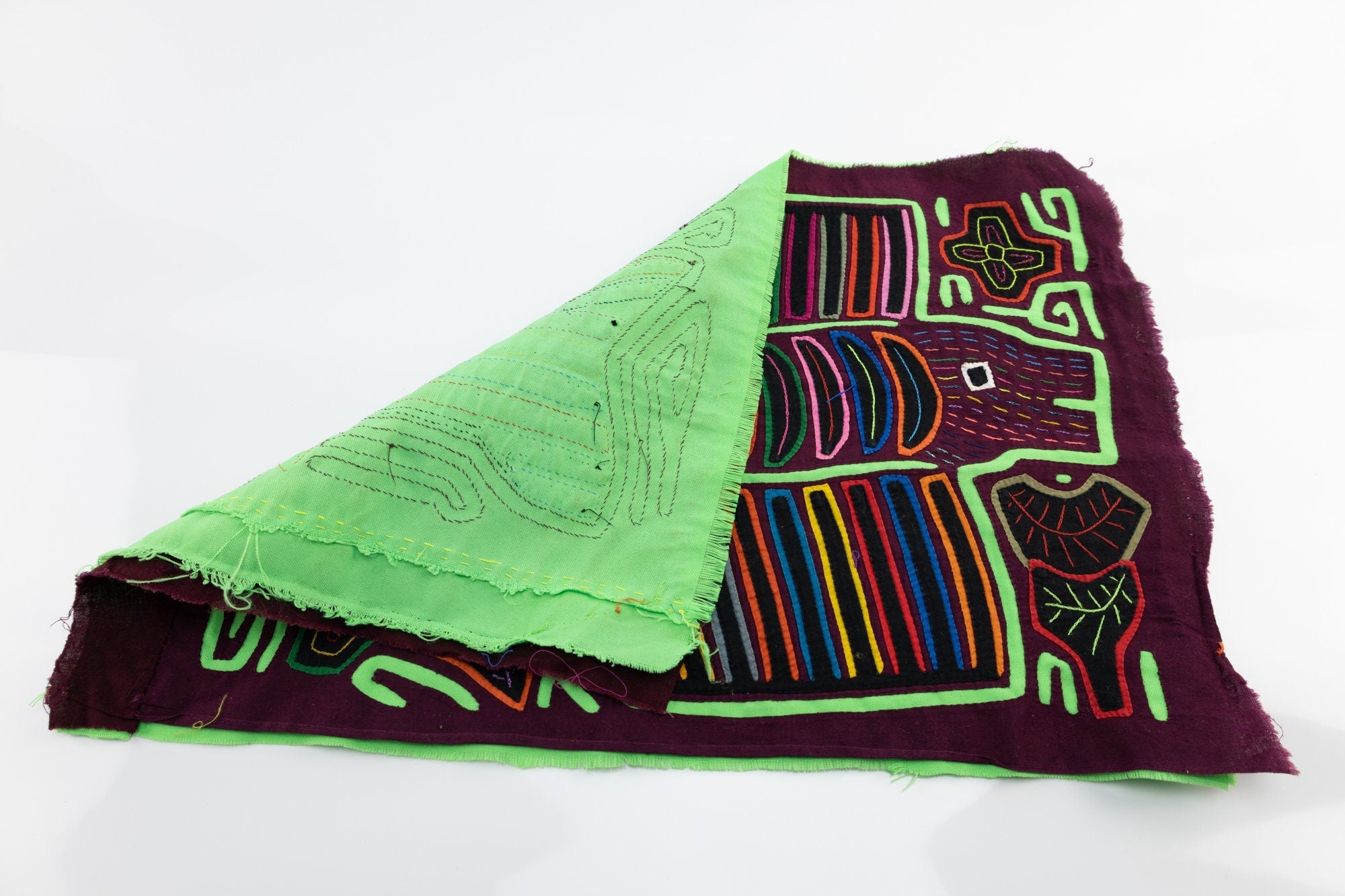 Hand Stitched Panama Flying Fish Mola Textile