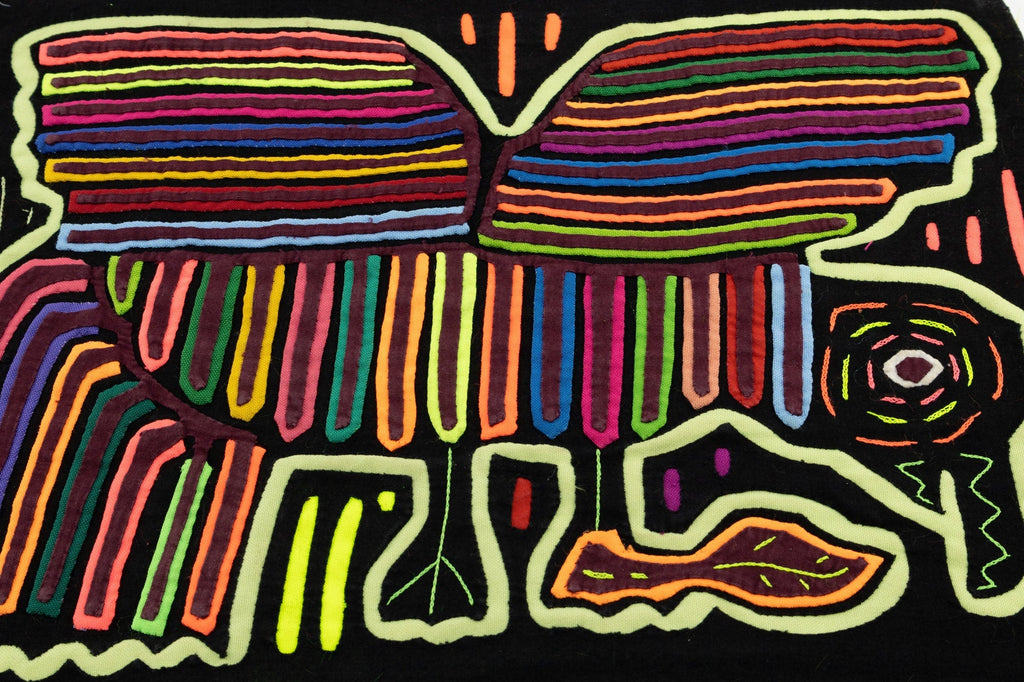 Hand Stitched Panama Peace Dove Mola Textile