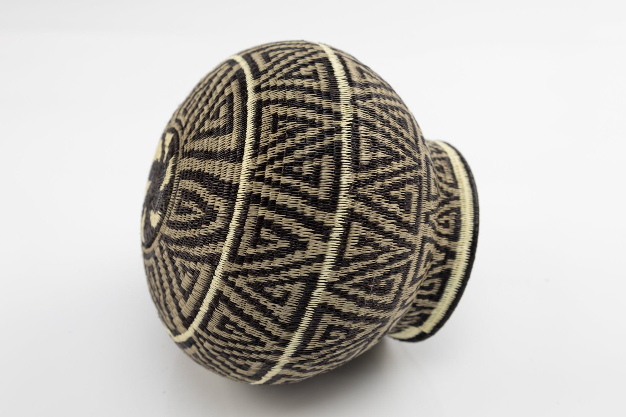 Hand Woven Black and Gray Basket