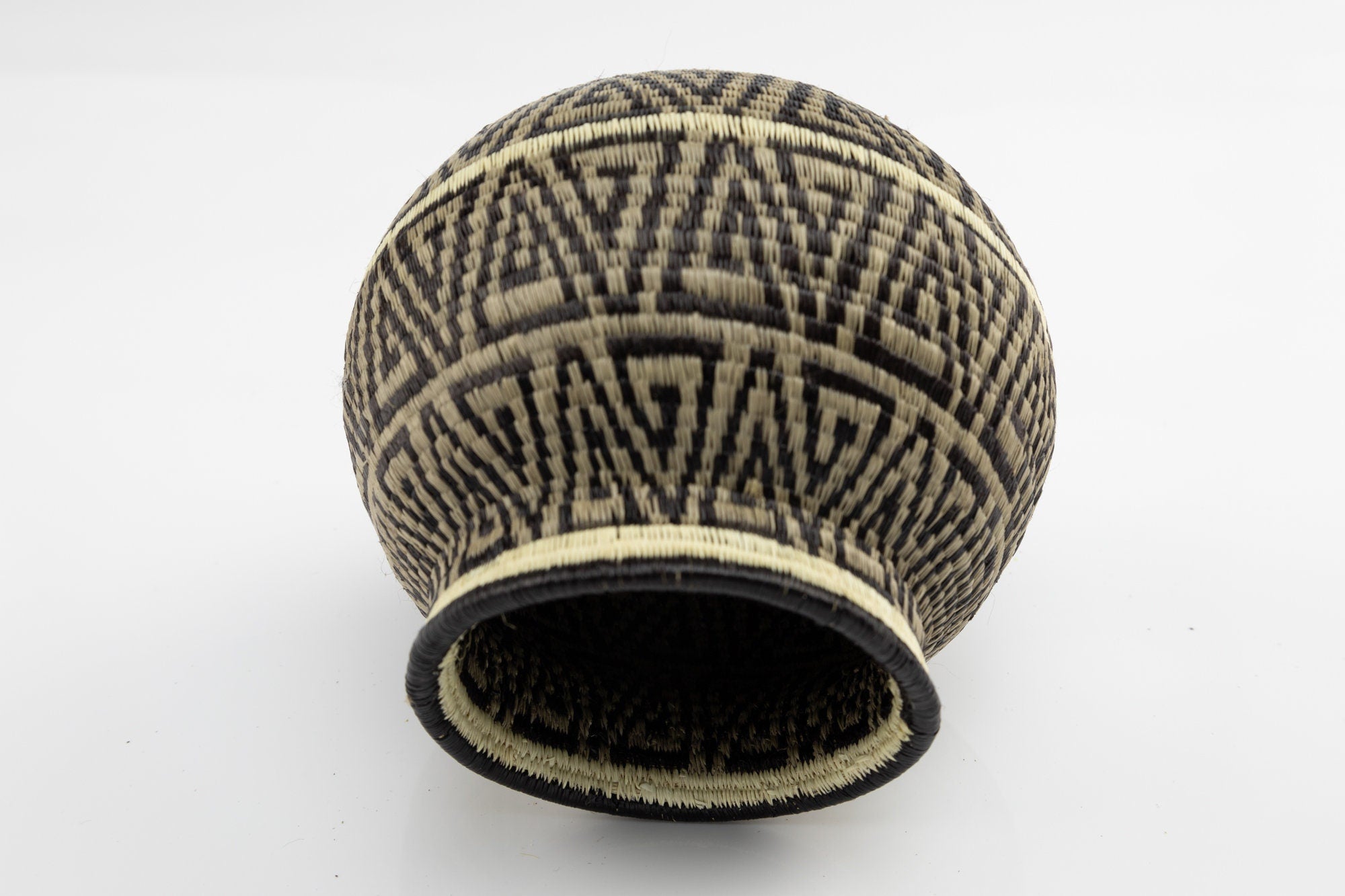 Hand Woven Black and Gray Basket