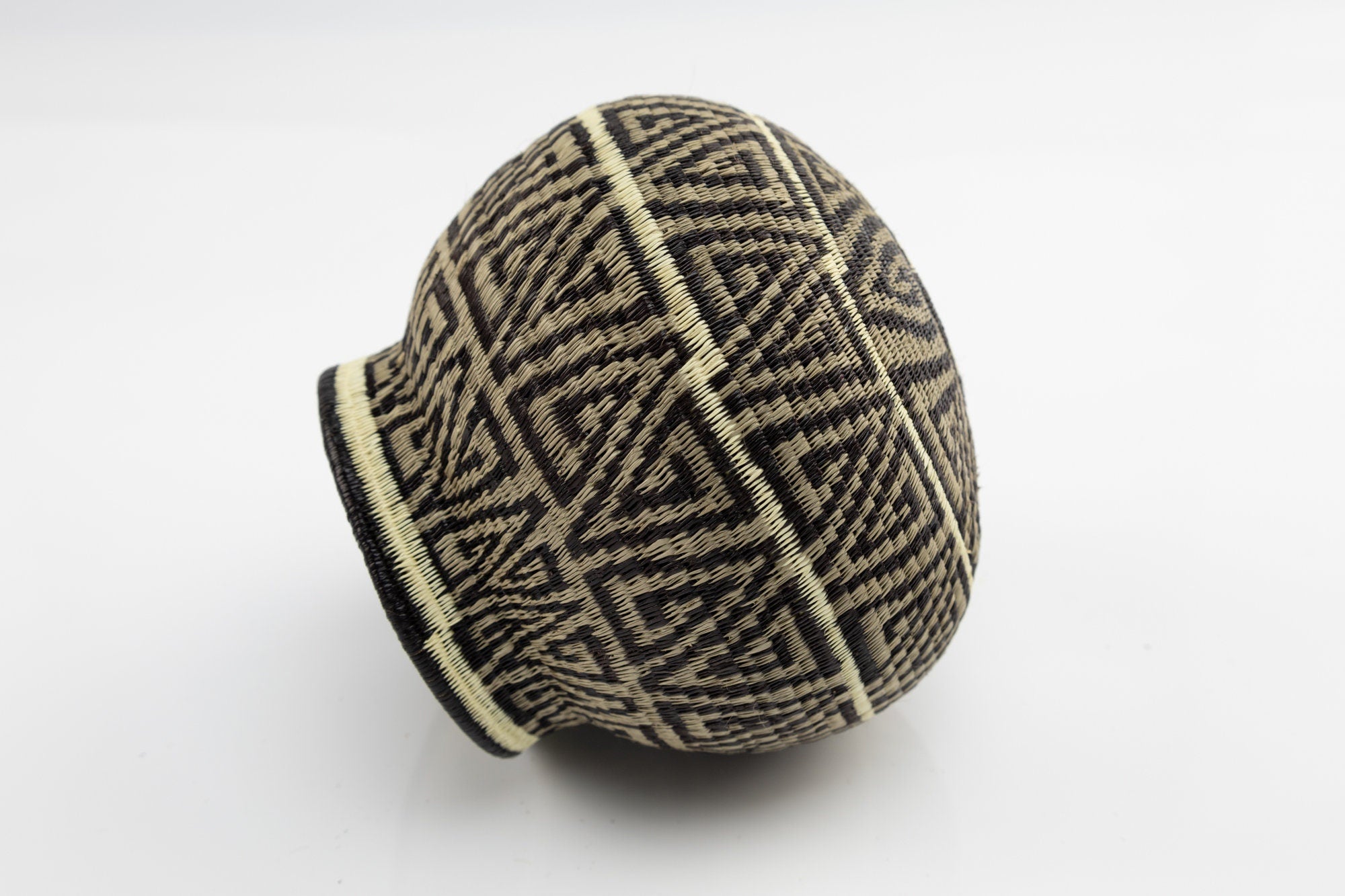 Hand Woven Black and Gray Basket