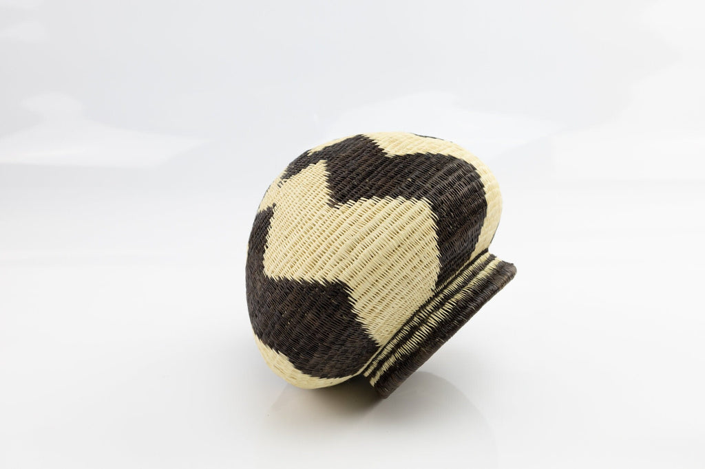 Hand Woven Black and White Basket