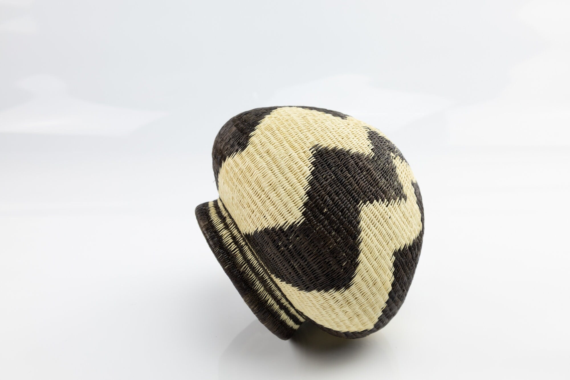 Hand Woven Black and White Basket