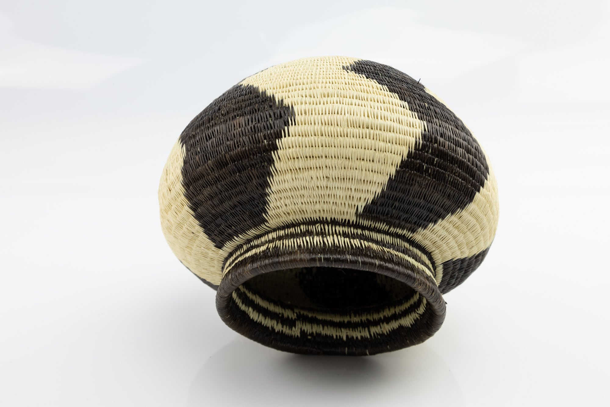 Hand Woven Black and White Basket