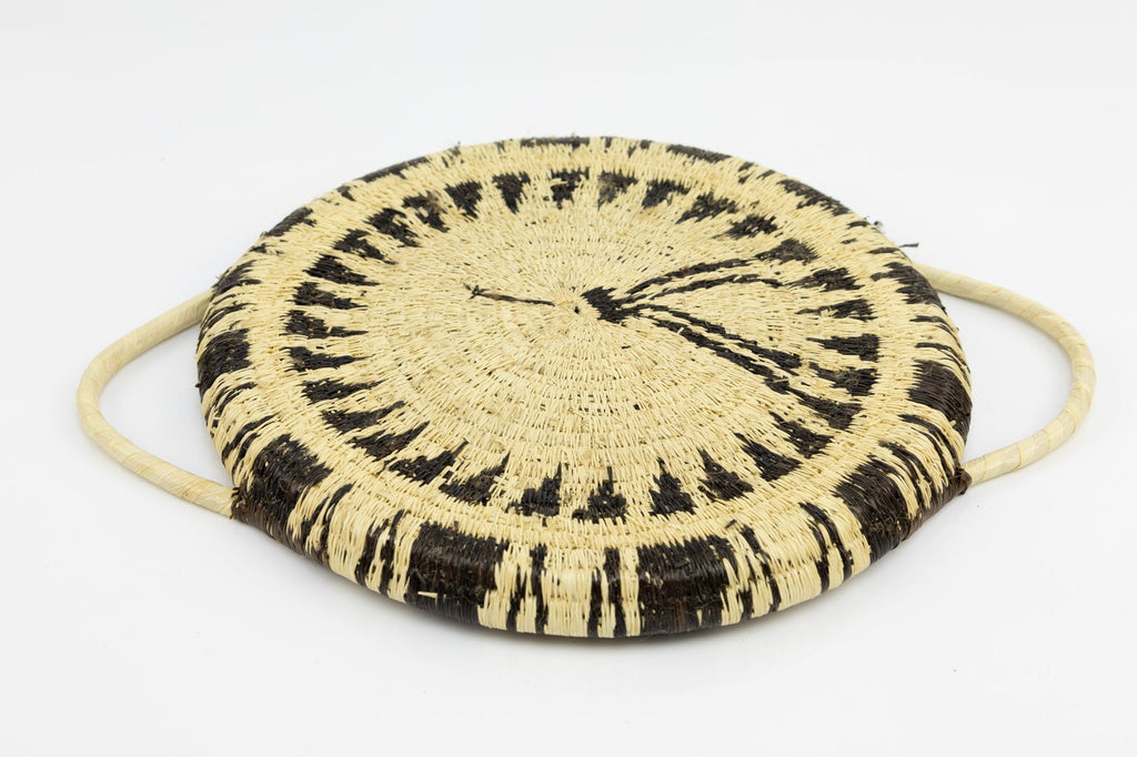 Hand Woven Black And White Plate Basket