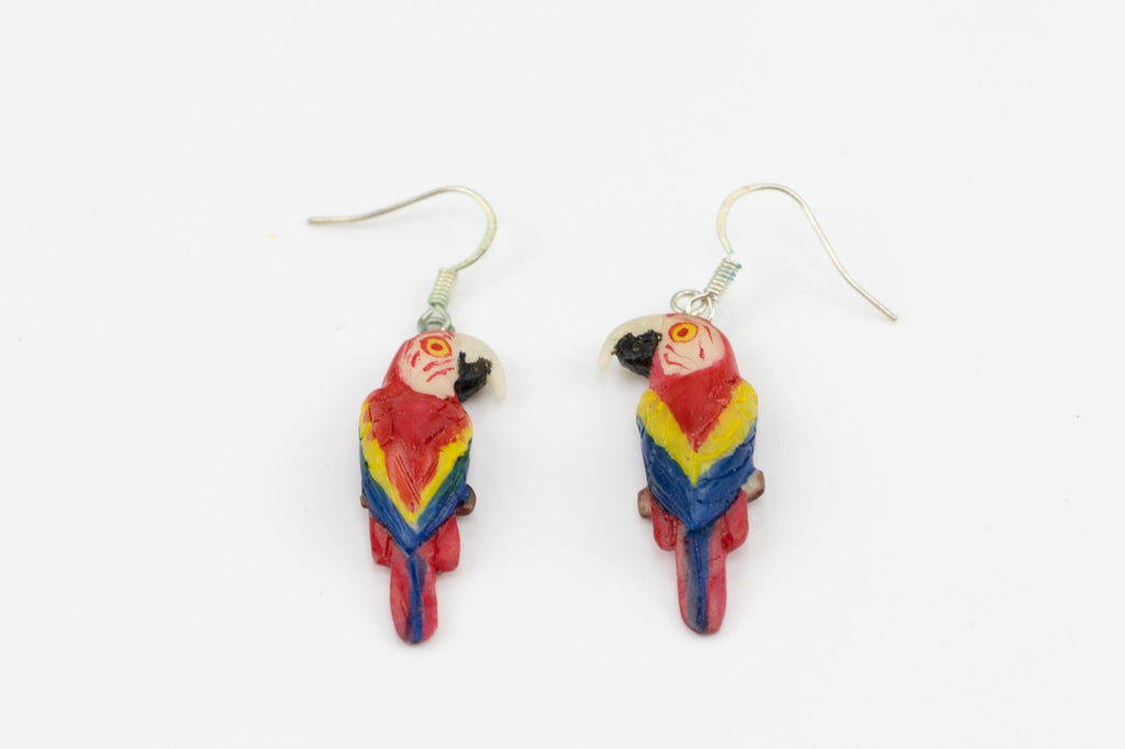 Macaw Parrot Tagua Earrings