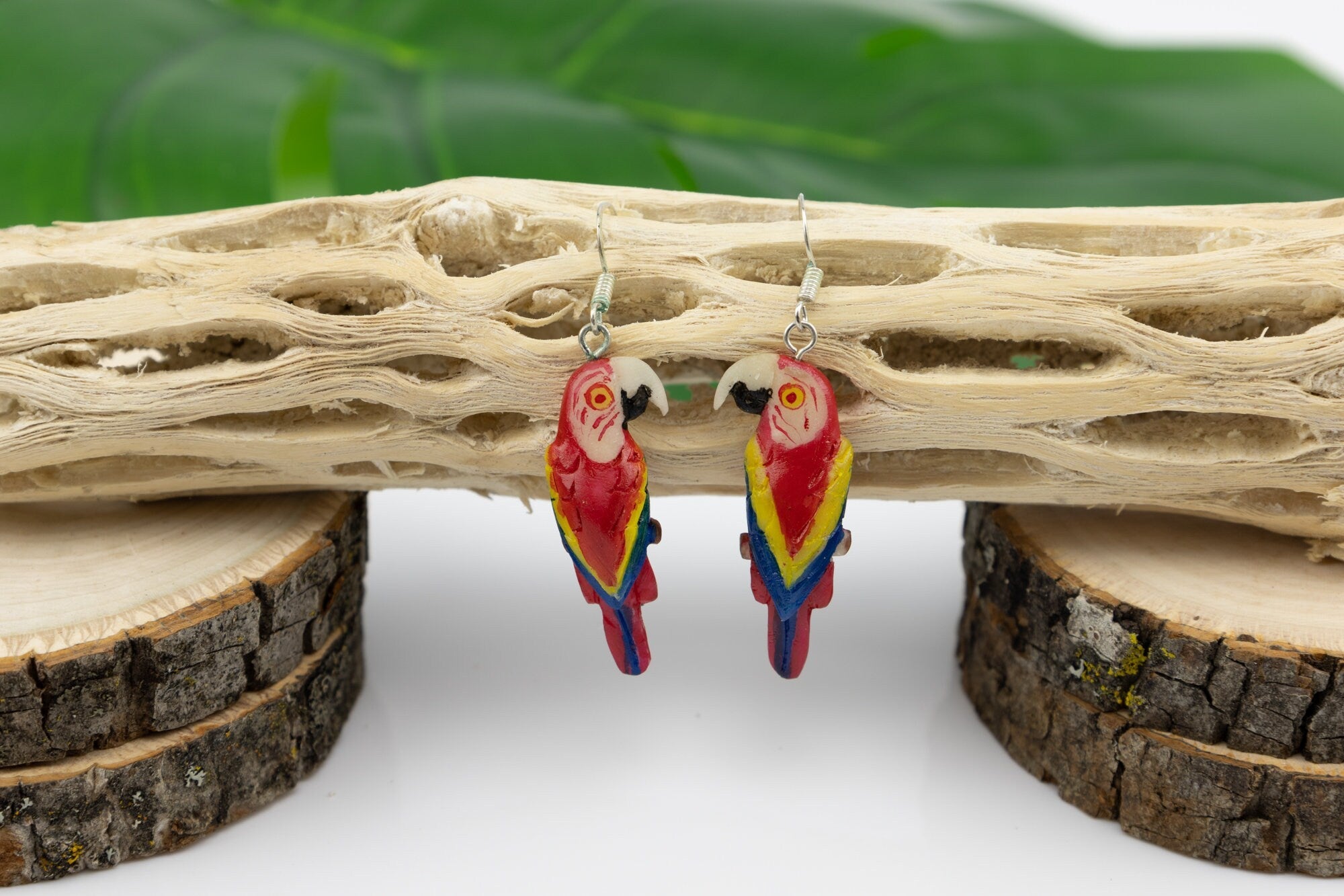 Macaw Parrot Tagua Earrings