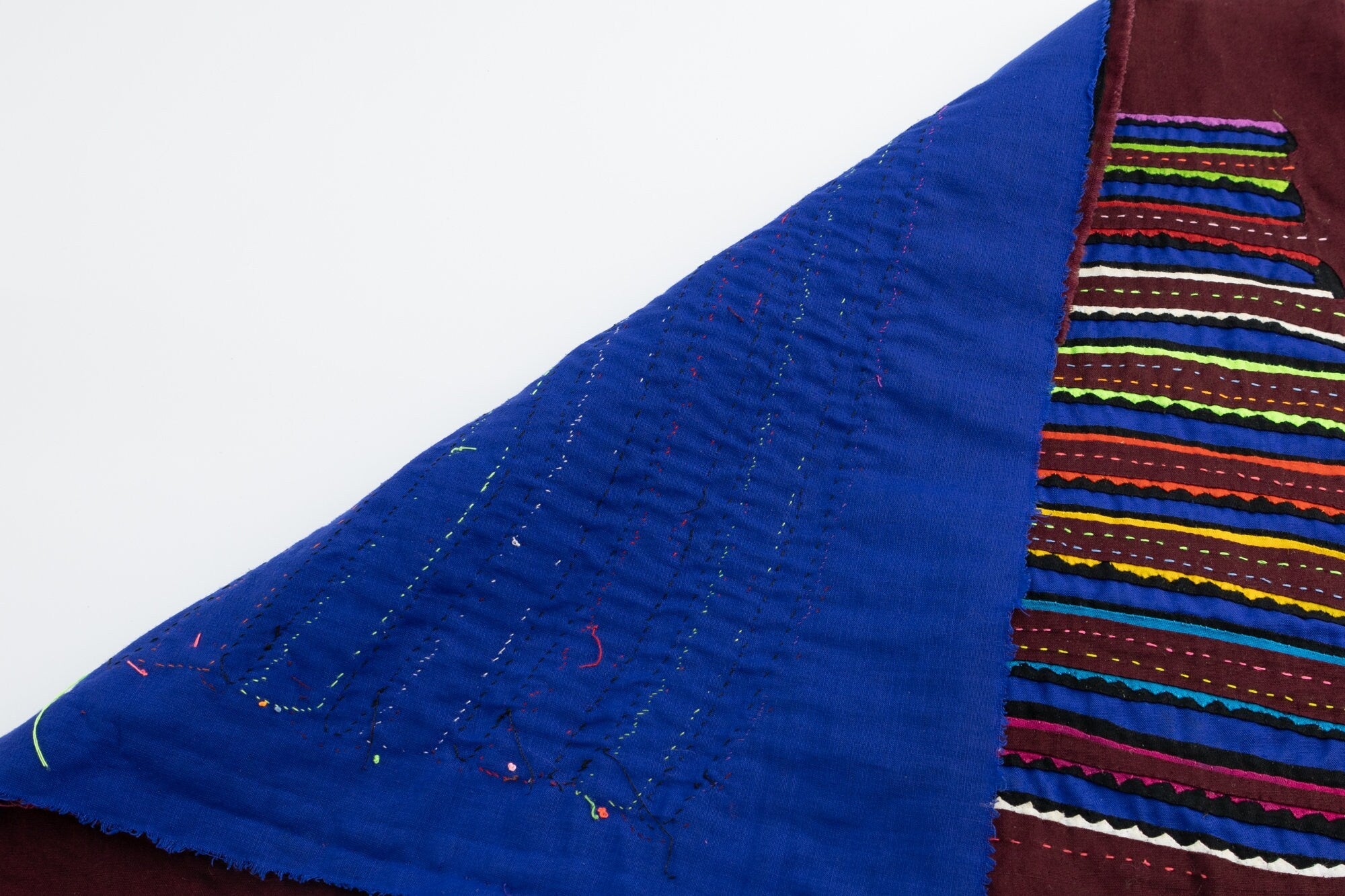 Hand Stitched Rainbow Panama Mola Textile