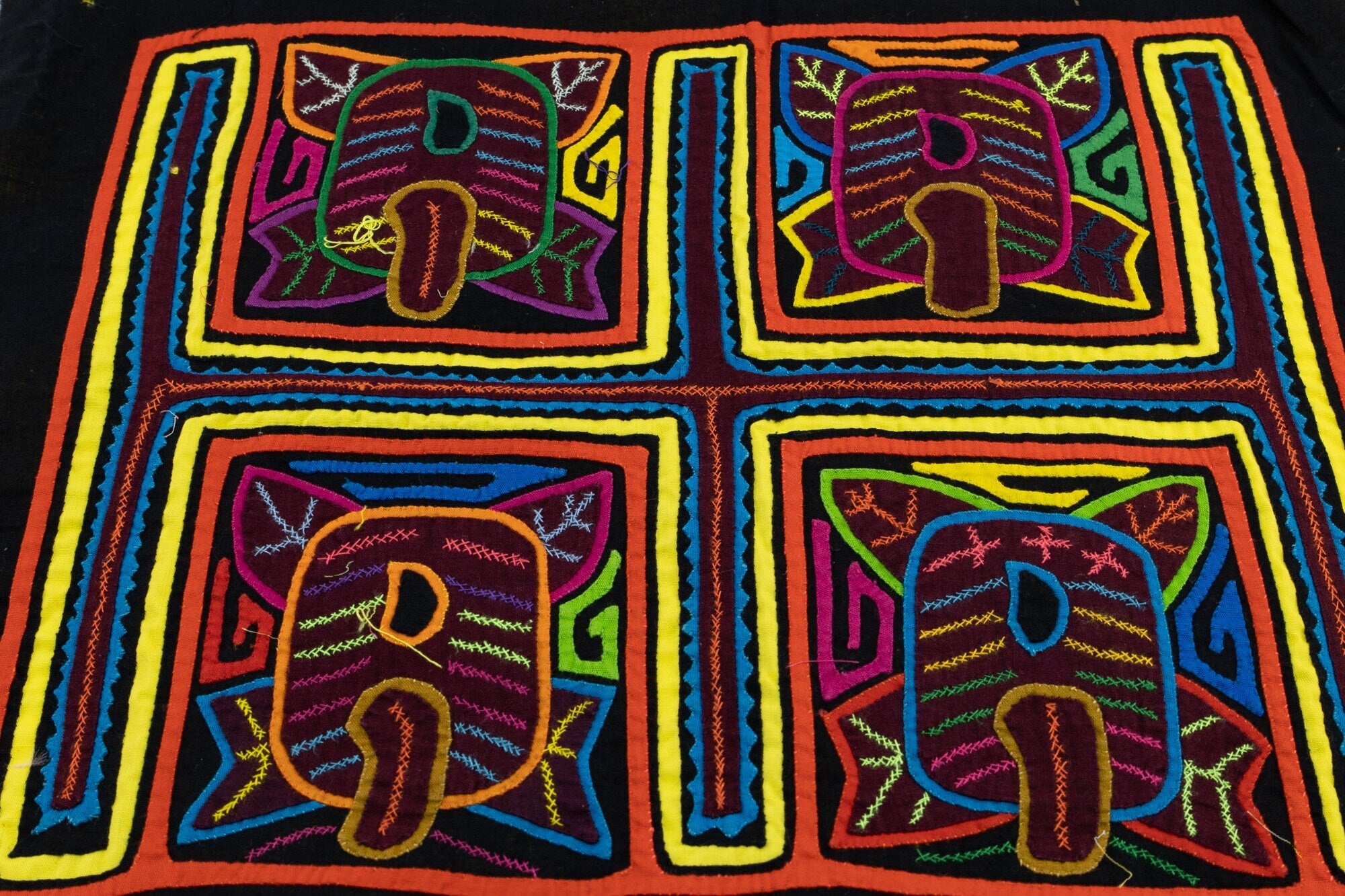 Hand Stitched Panama Mola Snout Textile
