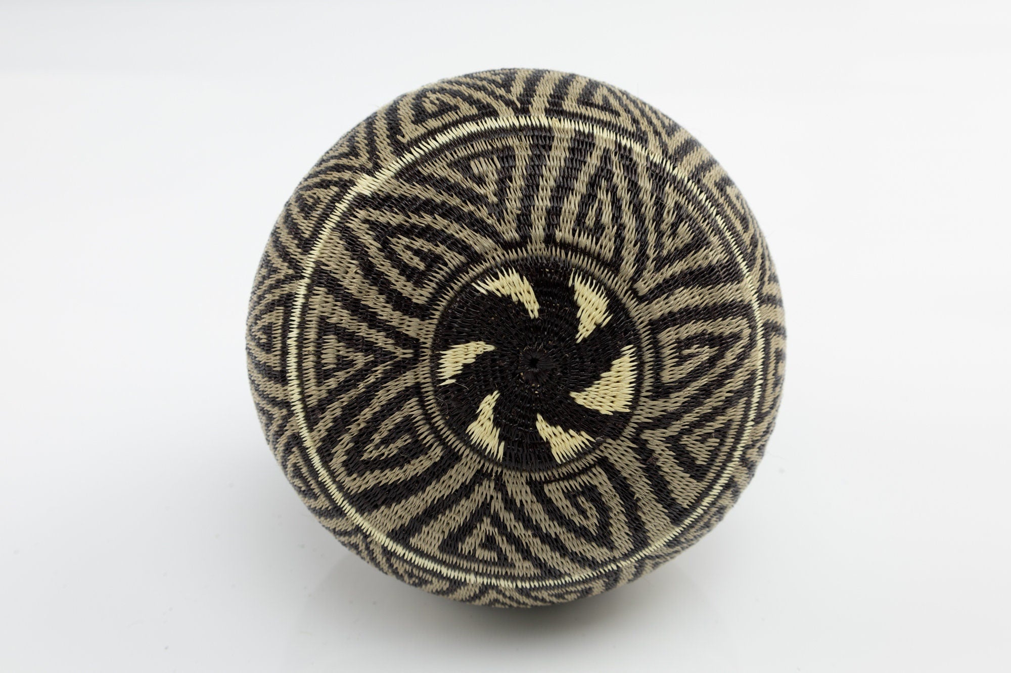 Hand Woven Black and Gray Basket