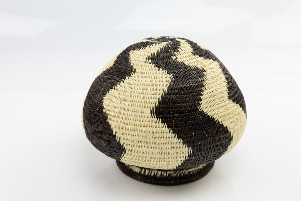 Hand Woven Black and White Basket
