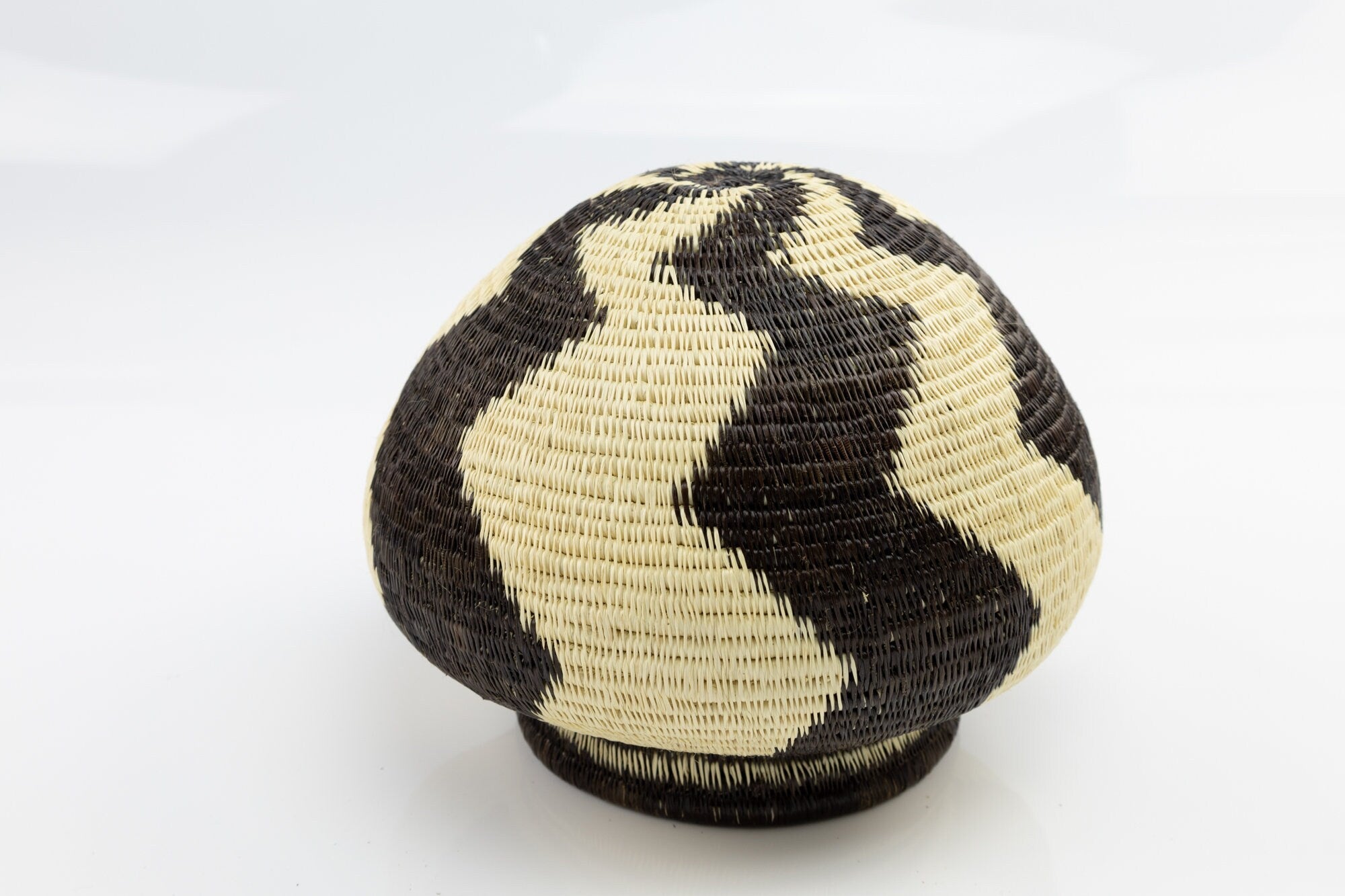 Hand Woven Black and White Basket