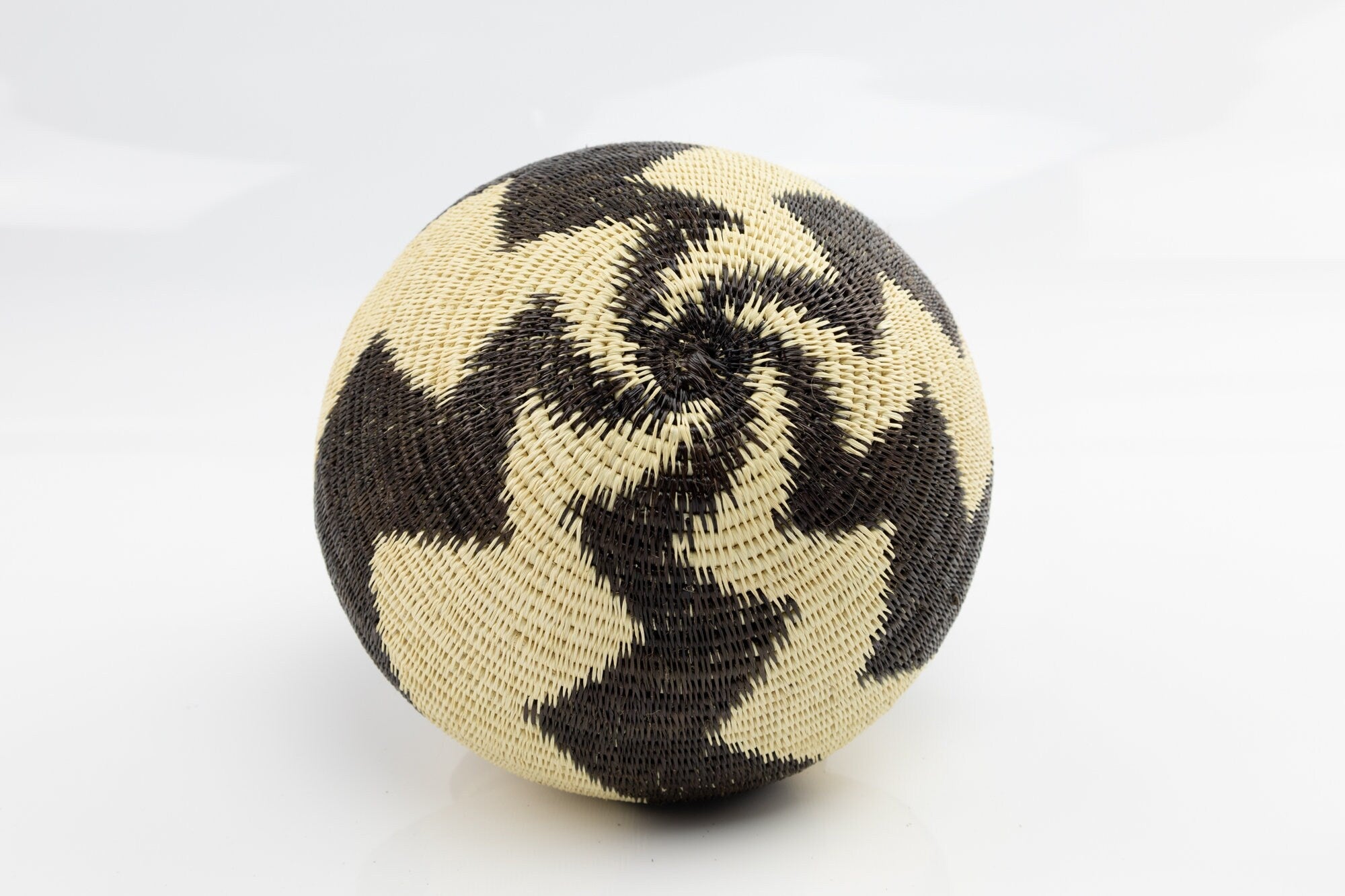 Hand Woven Black and White Basket