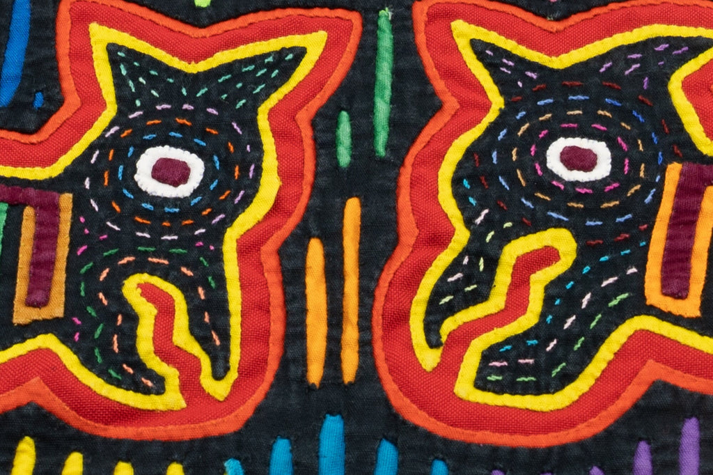 Hand Stitched Puppy Dog Panama Mola Textile
