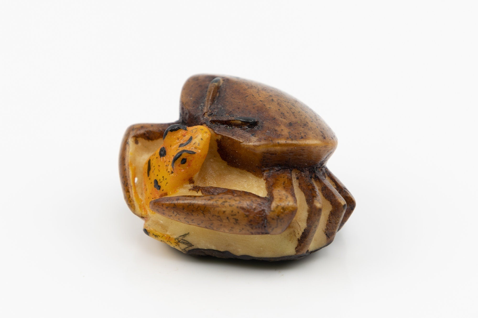 Vintage Crab Golden Frog Tagua Nut