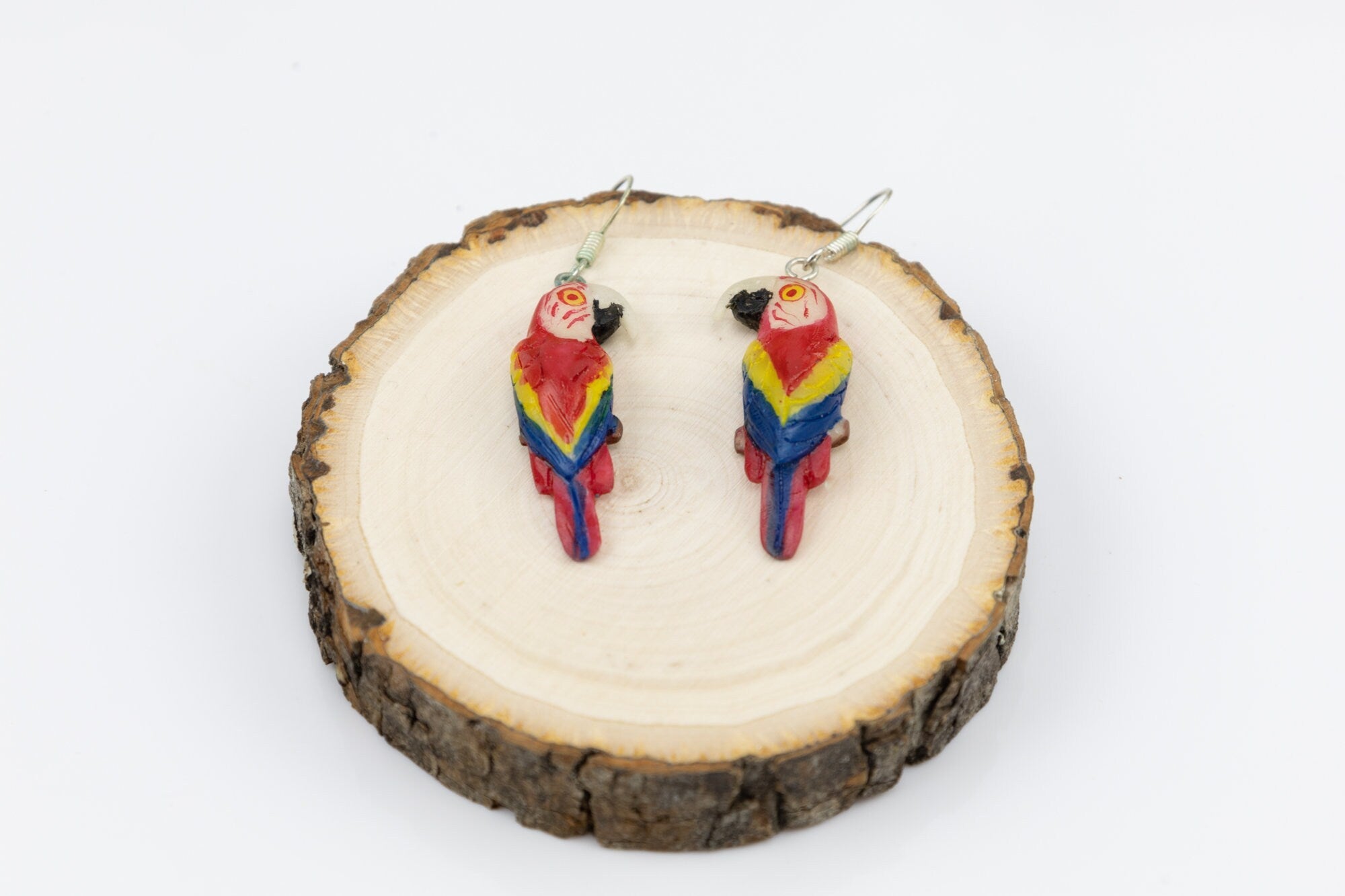 Macaw Parrot Tagua Earrings