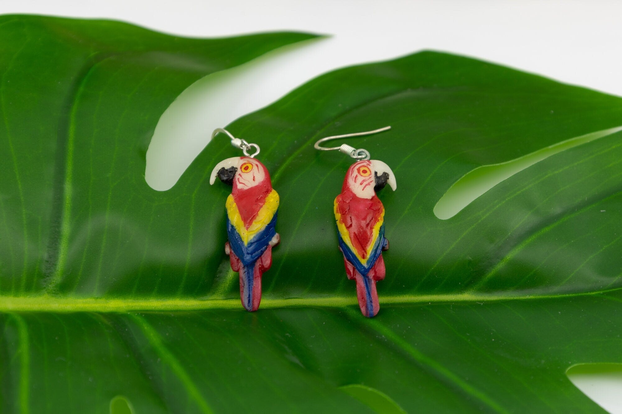 Macaw Parrot Tagua Earrings