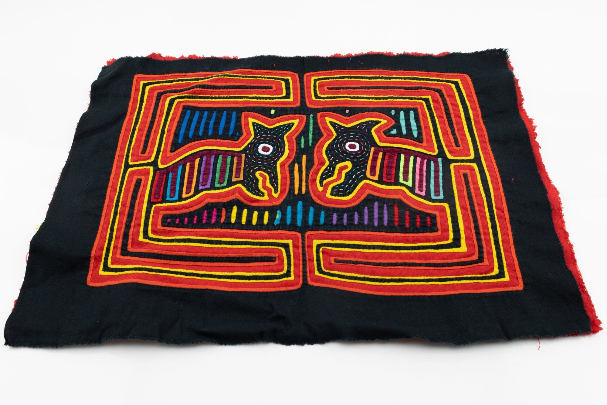 Hand Stitched Puppy Dog Panama Mola Textile