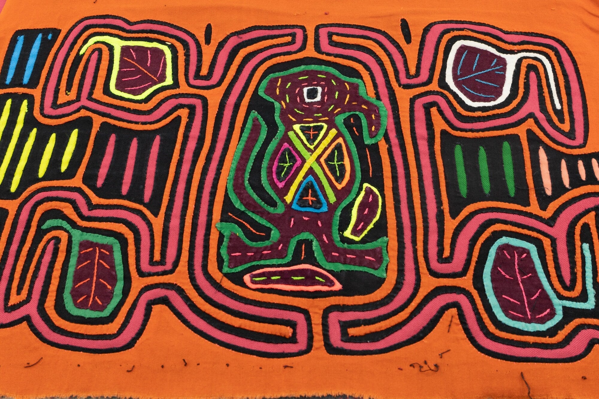 Hand Stitch Lost Kangaroo Panama Mola Textile