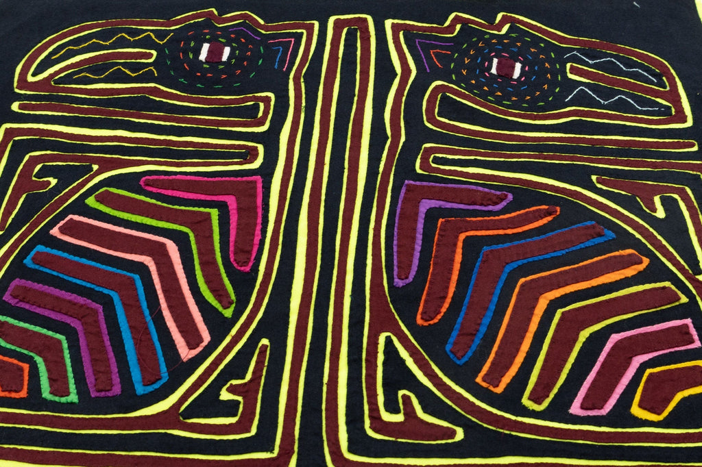 Hand Stitch Palm Frond Bird Panama Mola Textile