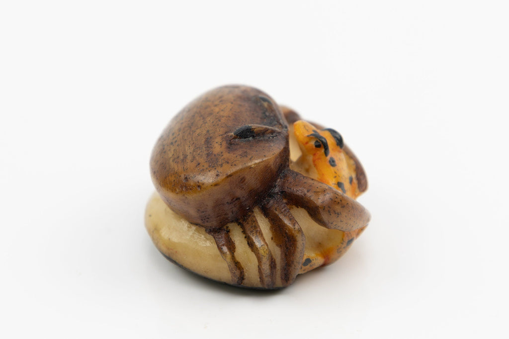 Vintage Crab Golden Frog Tagua Nut