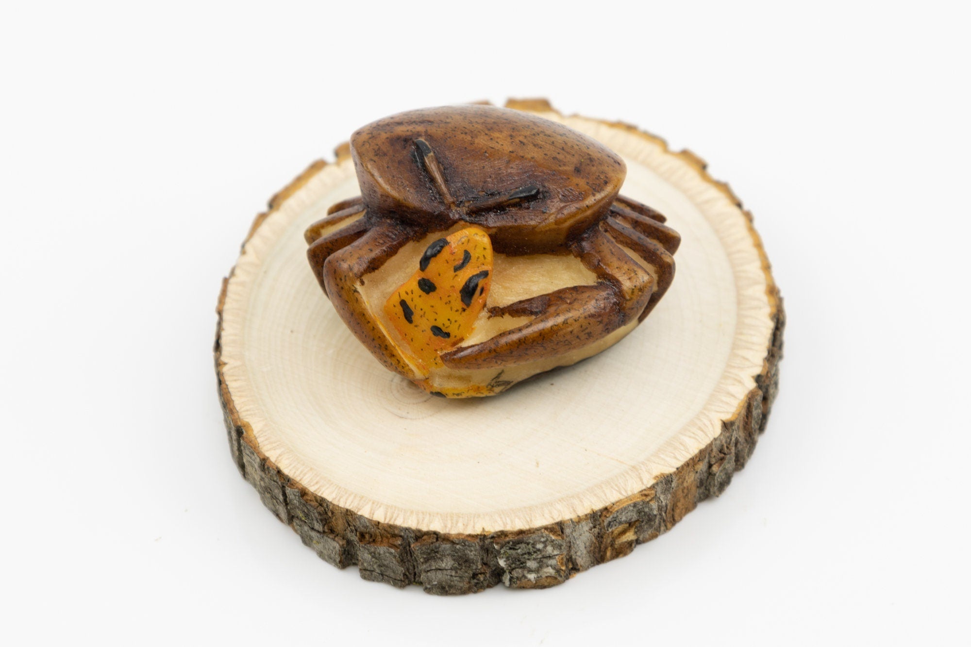 Vintage Crab Golden Frog Tagua Nut