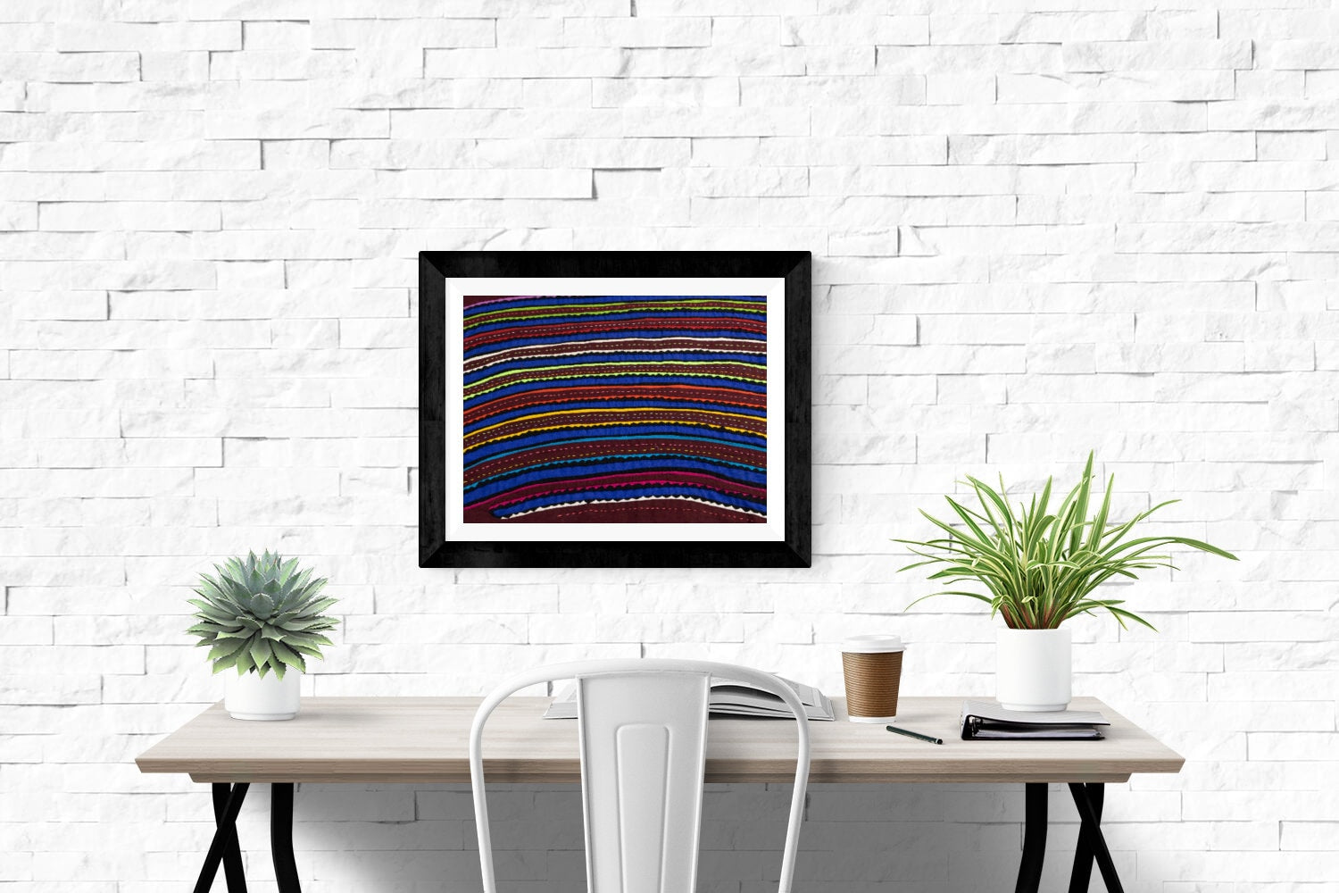 Hand Stitched Rainbow Panama Mola Textile