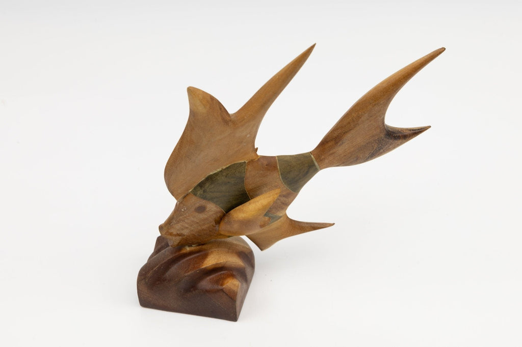 Tropical Fish Hand Carved Wood Sculpture