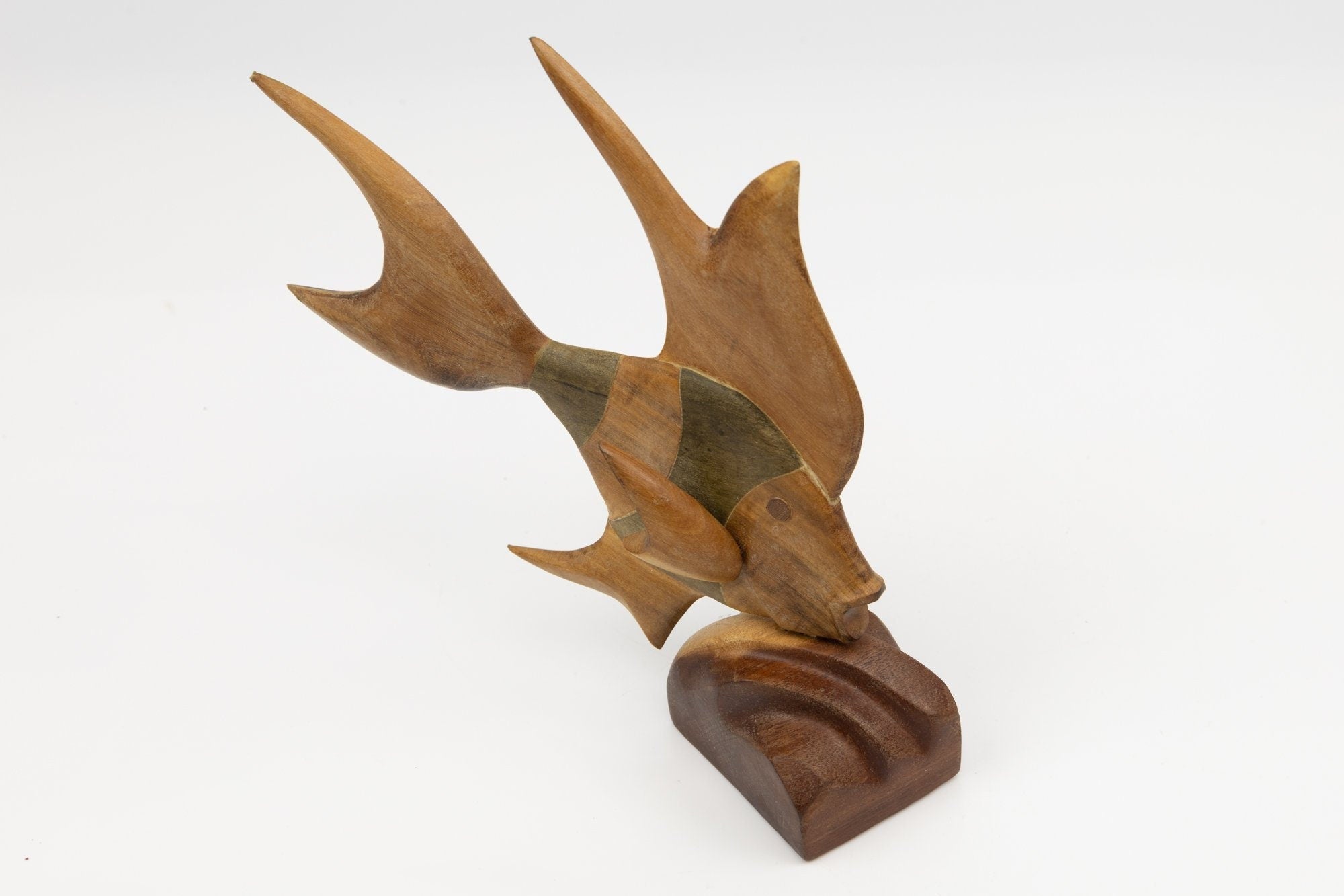 Tropical Fish Hand Carved Wood Sculpture