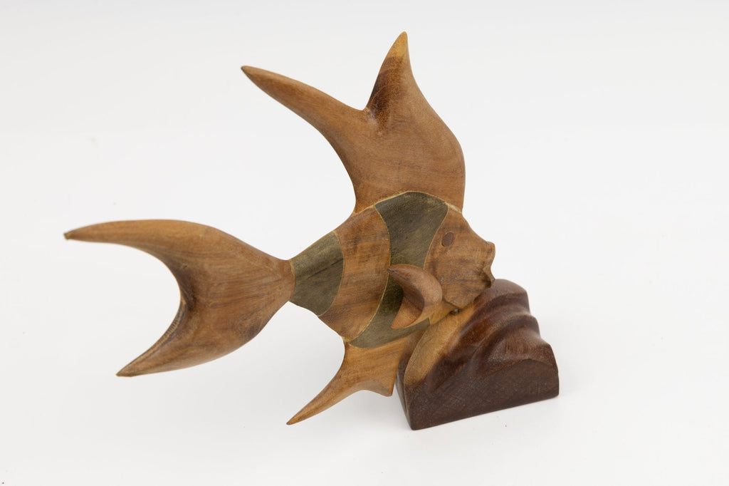 Tropical Fish Hand Carved Wood Sculpture